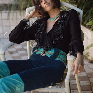 Chasing Unicorns Black Blouse with Lace Details